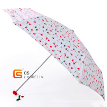 Красные вишни печати Алюминиевый складной зонтик (YSF3043B)